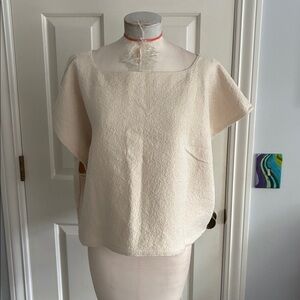 Cream designer Textured vest